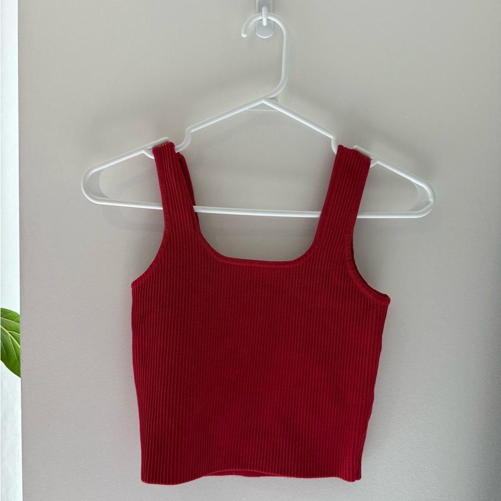 PacSun Vibrant Red Ribbed Tank Top - Picture 2 of 3